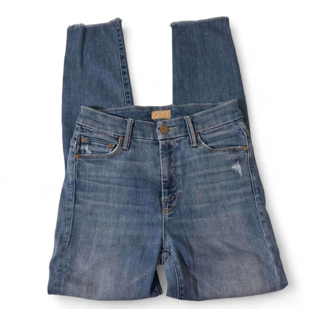 Mother Women's Blue and Navy Jeans
